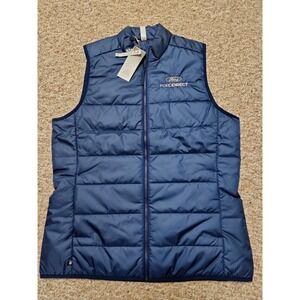 Adidas Puffer Zip Vest Embroidered FordDirect /25 Navy Medium NWT